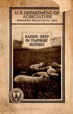 Raising Sheep on Temporary Pastures Farmers' Bulletin No. 1181