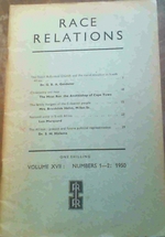 Race Relations-Volume XVII: Numbers 1 & 2: 1950