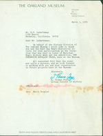 Tls L. Thomas Frye (Oakland Museum) to E.P. Lasartemay, March 3, 1970. Re: the Frederick Douglass Years Exhibition