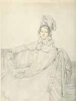 Colotype of Ingres' Portrait of Madame Louis Nicolas Marie Destouches, Nee Armande Edmee Charton, 1816, Rome. L'Edition D'Art H. Piazza Et Cie, Paris & R. Dunthorne, Londres. Embossed With Stamp Reading "Cercle Librairie Estampes Hvh."