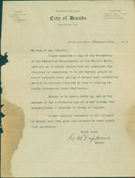 Tls Mayor G. M. Dopkins, City of Dinuba. February 20, 1914. Re: Commercial Encyclopedia of the Pacific Southwest