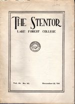 The Stentor (Lake Forest College) Volume XIX. No. 10: December 15, 1904