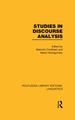 Studies in Discourse Analysis (Rle Linguistics B: Grammar)