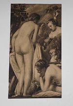 Allegory of Fertility. Original Engraving. [Middle Section]