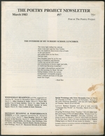 The Poetry Project Newsletter No. 97-March 1983