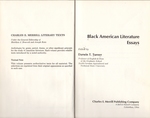 Black American Literatue Essays