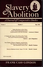 Slavery & Abolition: a Journal of Comparative Studies: Volume 2, Number 1, May, 1981