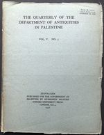 The Quarterly of the Department of Antiquities in Palestine, Vol. V No. 3, 1936