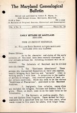The Maryland Genealogical Bulletin: Volume 9, No.2: April, 1928, Whole Number 34