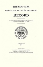 The New York Genealogical and Biographical Record: Devoted to the Interests of American Genealogy and Biography