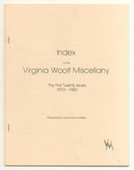 Index to the Virginia Woolf Miscellany: the First Twenty Issues, 1973-1983