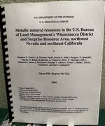 Metallic Mineral Resources in the U.S. Bureau of Land Management's Winnemucca District and Surprise Resource Area, Northwest Nevada and Northeast California