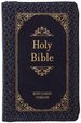 Kjv Holy Bible: Midnight (Blue/Black), Large Print (11-Pt)-Zipper Closure, Ribbon Marker, Faux Leather, King James Version