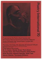 [Handbill]: Poetry International 70...Queen Elizabeth Hall, South Bank, London Se1..