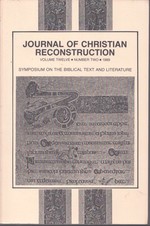 Journal of Chiristian Reconstruction Volume Twelve, Number Two