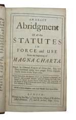 Exact Abridgment of All the Statutes in Force and Use From the Beginning of