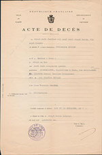 Acte De Dcs De Philomne Boudin. Dite Esther. Original Document