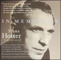 In Memoriam - Hans Hotter (bass); Michael Raucheisen (piano)