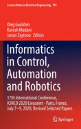 Informatics in Control, Automation and Robotics: 17th International Conference, ICINCO 2020 Lieusaint - Paris, France, July 7-9, 2020, Revised Selected Papers