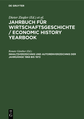 Inhaltsverzeichnis Und Autorenverzeichnis Der Jahrg?nge 1968 Bis 1972 - G?nther, Renate (Editor)