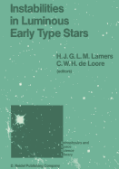 Instabilities in Luminous Early Type Stars: Proceedings of a Workshop in Honour of Professor Cees de Jager on the Occasion of His 65th Birthday Held in Lunteren, the Netherlands, 21-24 April 1986