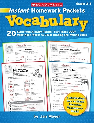 instant homework packets vocabulary