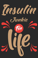 Insulin Junkie for life: Diabetics Blood Sugar Logbook I Graph Squared Paper I Type 1 and Type 2 Diabetis Daily Tracker Gift
