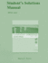 Student Solutions Manual for Elementary Statistics Using Excel