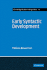 Early Syntactic Development: a Cross-Linguistic Study With Special Reference to Finnish (Cambridge Studies in Linguistics)