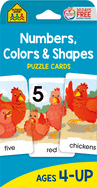School Zone-Numbers, Colors & Shapes Puzzle Cards-Ages 4+, Numbers, Words, Vocabulary, Animal Names, Counting, and More