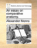 An Essay on Comparative Anatomy.