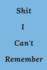 Shit I Can't Remember: an Organizer for All Your Passwords and Shit Paperback? Large Print, 2020