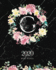 2020 Diary Planner: Dark 8x10 Planner Watercolor Flowers Monogram Letter "G" on Black Marble