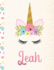 Leah: Personalized Unicorn Sketchbook for Girls With Pink Name-8.5x11 110 Pages. Doodle, Sketch, Create!