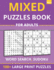 Mixed Puzzles Book For Adults - Word Search, Sudoku: 100+ Large Print Puzzles For Adults & Seniors (Vol 6)