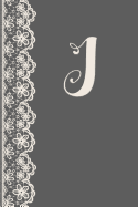 J: Monogrammed Journal Vintage Lace with Monogram Personalized Letter 'j'