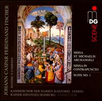 Johann Caspar Ferdinand Fischer: Missa St. Michaelis Archangeli; Missa in Contrapuncto; Suite No. 1 - Handel's Company; Henning Voss (alto); Jenny Haeker (soprano); Matthias Gerchen (bass); Nils Giebelhausen (tenor);...
