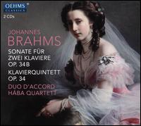 Johannes Brahms: Sonate fr Zwei Klaviere Op. 34B; Klavierquintett Op. 34 - Duo d'Accord; Hba Quartett; Lucia Huang (piano); Sebastian Euler (piano)
