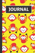 Journal: Bright Red & Yellow Monkey Journal / Notebook for Kids