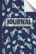 Journal: Cute Blue Dolphin Journal with Rain Drops to Write in for Kids and Teens