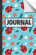 Journal: Cute Lady Bug and Flowers Journal for Kids, Girls and Women