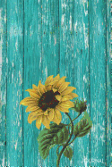 Journal: Rustic Sunflower Blank Lined Notebook Decorated Interior