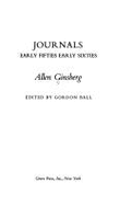 Journals: Early Fifties, Early Sixties - Ginsberg, Allen