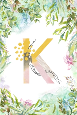 K: Letter K Initial Personalized Monogram Notebook - Pink Green Blue Watercolor Flower on White College Ruled Notebook, Writing Pad, Journal or Diary for Kids, Girls & Women - 110 Pages - Size 6x9 Paperback - Alphabet Monogram Notebooks, Miamor16