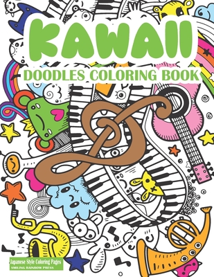 Kawaii Doodles Coloring Book: Cute Kawaii Coloring Book For Adults And Kids - Japanese Style Kawaii Coloring Pages For Fun And Relaxation - Press, Smiling Rainbow