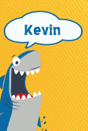 Kevin: Personalized Shark Isometric Dot Paper Notebook for Kids 120 Pages 6x9