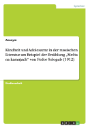 Kindheit und Adoleszenz in der russischen Literatur am Beispiel der Erz?hlung "Me ta na kamnjach" von Fedor Sologub (1912)