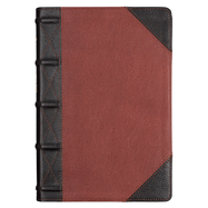 KJV Giant Print Full-Size Bible Two-Tone Brandy/Brown Full Grain Leather