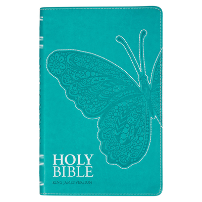 KJV Holy Bible, Gift Edition for Girls/Teens King James Version, Faux Leather Flexible Cover, Teal Butterfly - Christian Art Gifts (Creator)