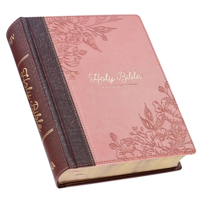 KJV Holy Bible, Note-Taking Bible, Faux Leather Hardcover - King James Version, Brown/Pink - Christian Art Gifts (Creator)